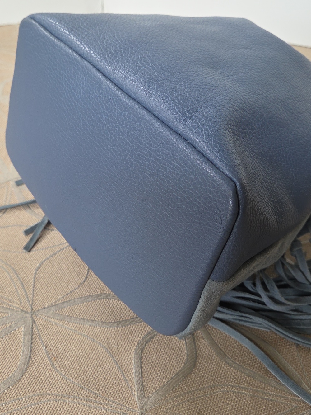 DV Diva's Bag Italian Blue Suede & Leather Fringe Crossbody! - Picture 5 of 13